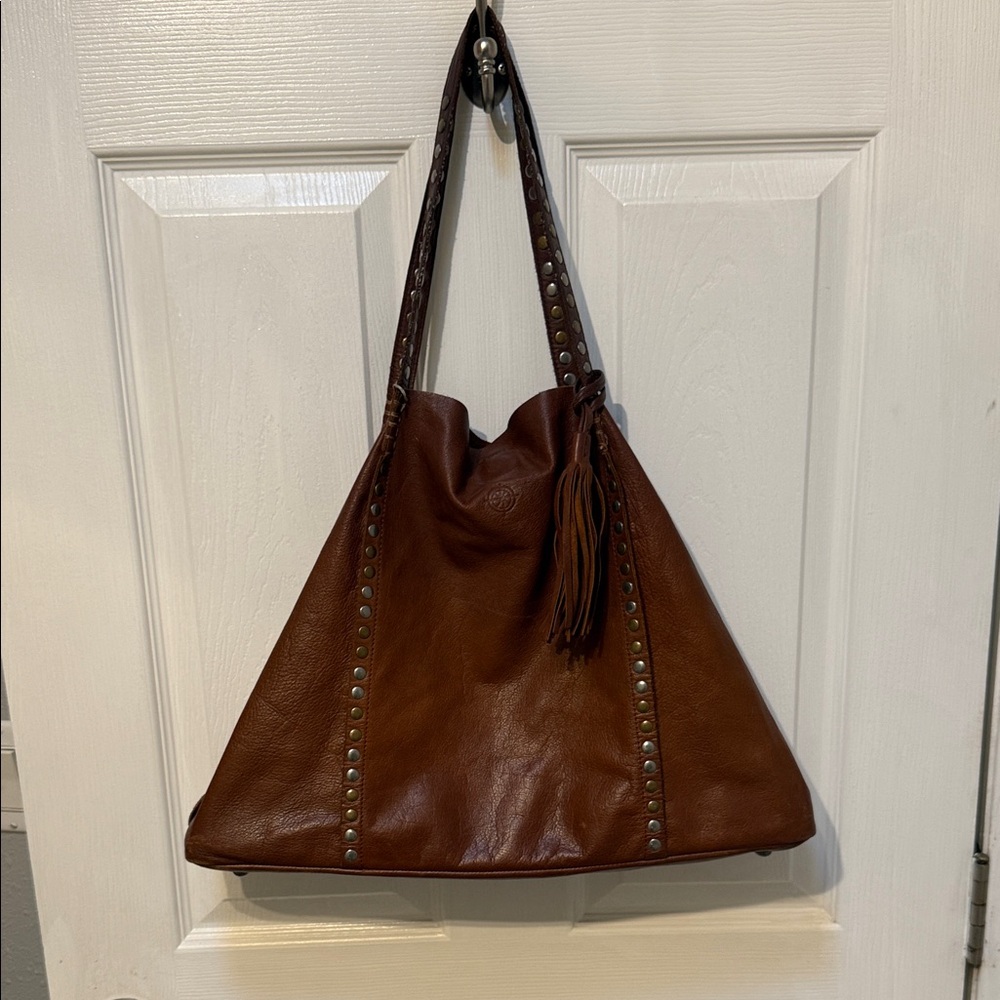 Old Trend Brown Leather Studded Women's Bag